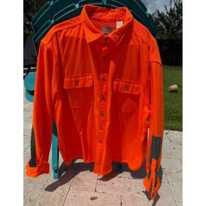 L L Bean Mens XL Hunter orange‎ button up shirt Long Sleeve